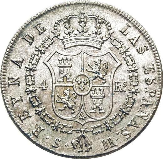 Rewers monety - 4 reales 1837 S DR - cena srebrnej monety - Hiszpania, Izabela II
