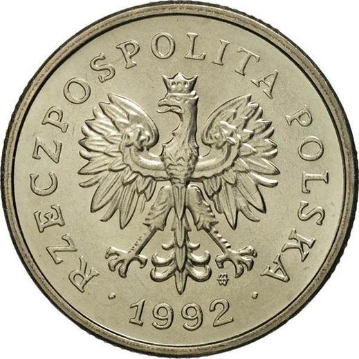 Awers monety - 1 złoty 1992 MW - cena  monety - Polska, III RP po denominacji