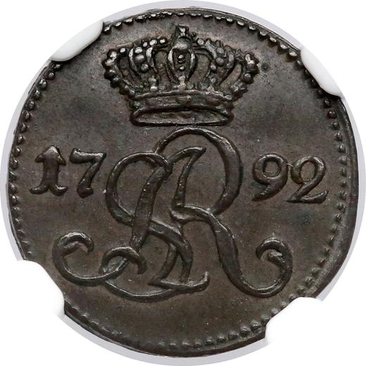 Anverso Szeląg 1792 MV "de corona" - valor de la moneda  - Polonia, Estanislao II Poniatowski