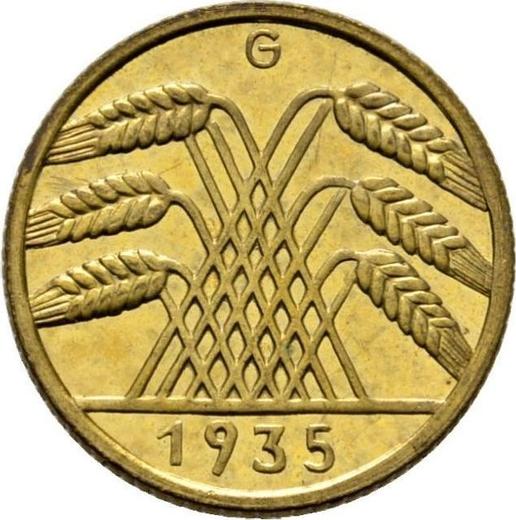 Reverse 10 Reichspfennig 1935 G - Germany, Weimar Republic