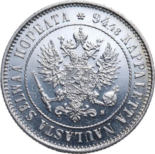 Аверс монеты - 1 марка 1915 года S - цена серебряной монеты - Финляндия, Великое княжество