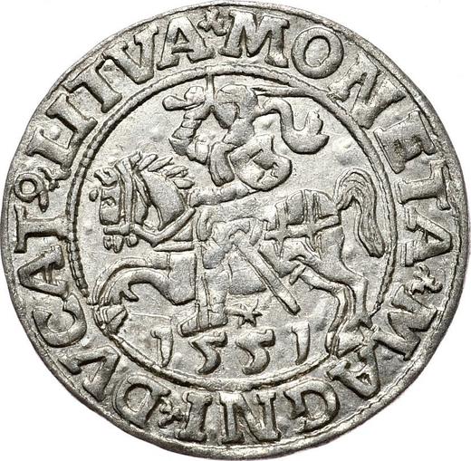 Reverso Medio grosz 1551 "Lituania" - valor de la moneda de plata - Polonia, Segismundo II Augusto