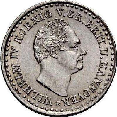 Аверс монеты - 1/12 талера 1836 года B - цена серебряной монеты - Ганновер, Вильгельм IV