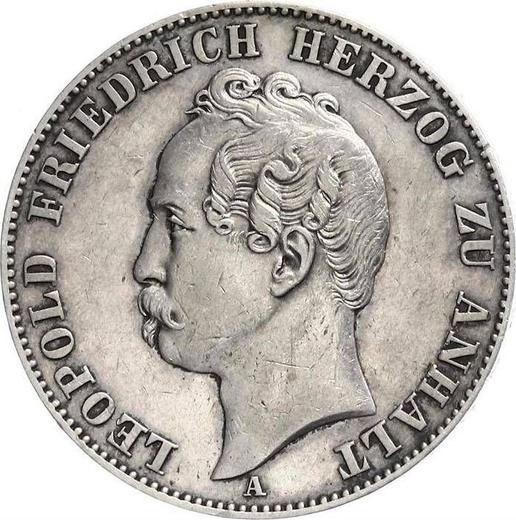 Аверс монеты - Талер 1858 года A - цена серебряной монеты - Ангальт-Дессау, Леопольд Фридрих