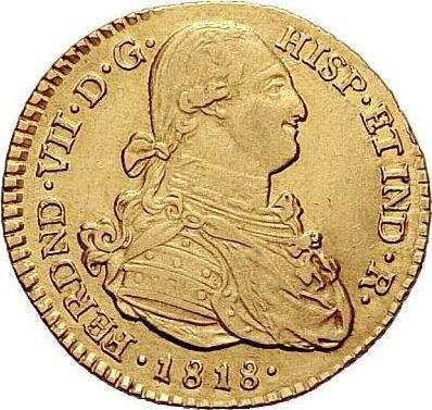 Аверс монеты - 2 эскудо 1818 года P FM - цена золотой монеты - Колумбия, Фердинанд VII