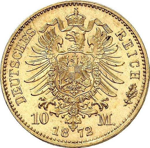 Reverso 10 marcos 1872 D "Bavaria" - valor de la moneda de oro - Alemania, Imperio alemán