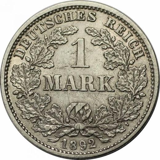 Аверс монеты - 1 марка 1892 года G "Тип 1891-1916" - цена серебряной монеты - Германия, Германская Империя