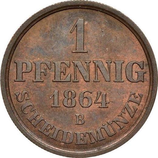 Reverso 1 Pfennig 1864 B - valor de la moneda  - Hannover, Jorge V