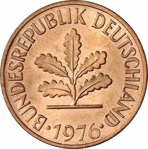 Reverso 2 Pfennige 1976 G - valor de la moneda  - Alemania, RFA