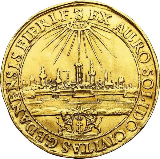 Reverso Donación 3 ducados Sin fecha (1649-1668) IH "Gdańsk" - valor de la moneda de oro - Polonia, Juan II Casimiro