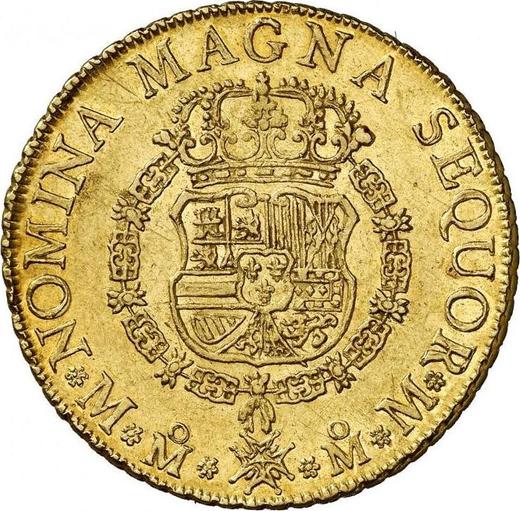 Реверс монеты - 8 эскудо 1756 года Mo MM - цена золотой монеты - Мексика, Фердинанд VI