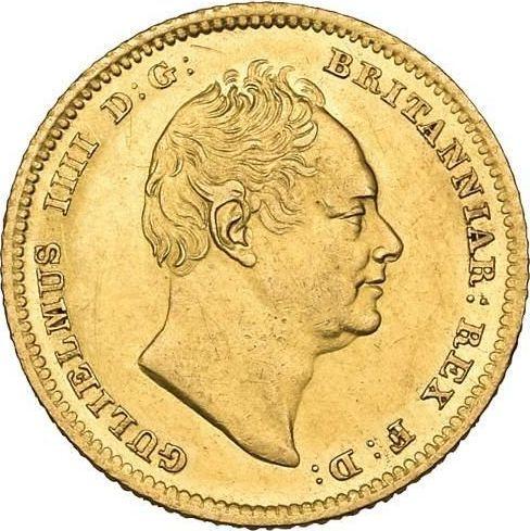 Аверс монеты - 1/2 соверена 1835 года "Большой тип (19 мм)" - цена золотой монеты - Великобритания, Вильгельм IV