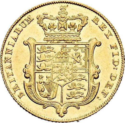 Reverso Soberano 1827 - valor de la moneda de oro - Gran Bretaña, Jorge IV