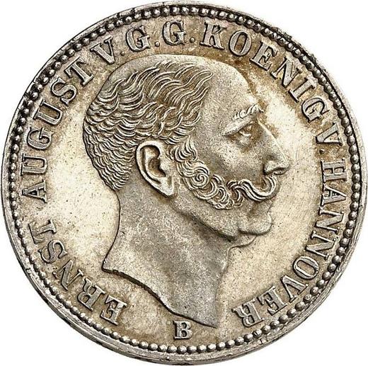 Аверс монеты - 1/6 талера 1847 года B - цена серебряной монеты - Ганновер, Эрнст Август