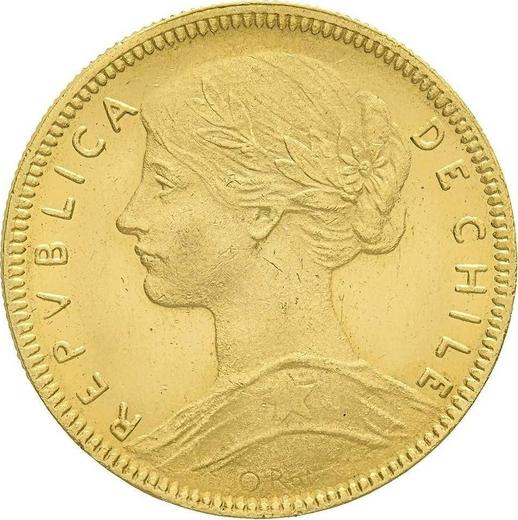 Аверс монеты - 20 песо 1911 года So - цена золотой монеты - Чили, Республика