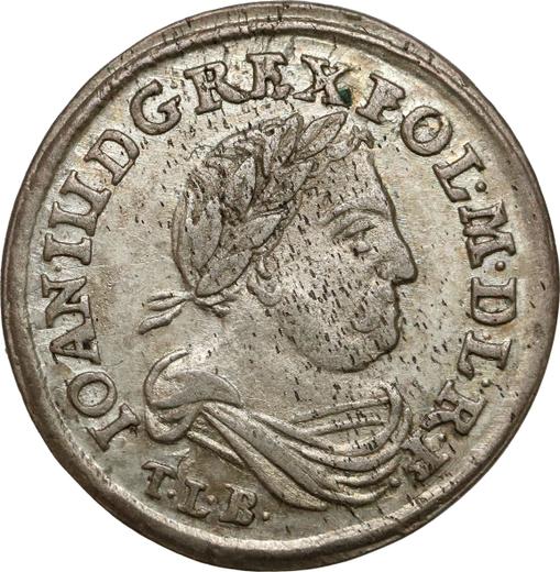 Anverso Szostak (6 groszy) 1682 TLB "Tipo 1677-1687" - valor de la moneda de plata - Polonia, Juan III Sobieski