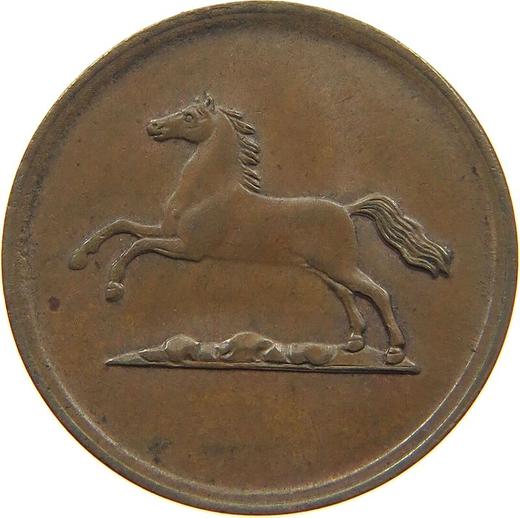Аверс монеты - 1 пфенниг 1853 года B - цена  монеты - Брауншвейг-Вольфенбюттель, Вильгельм