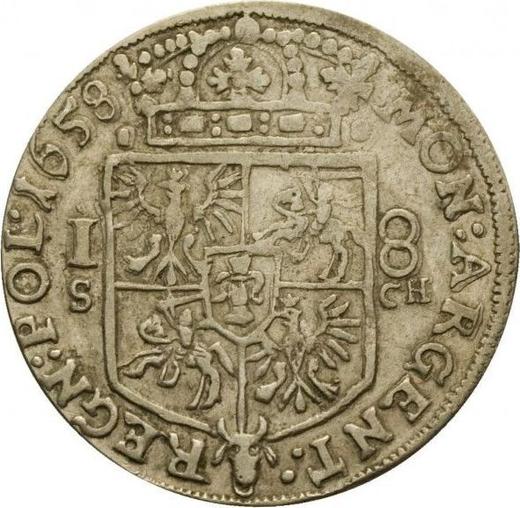 Reverso Ort (18 groszy) 1658 IT SCH - valor de la moneda de plata - Polonia, Juan II Casimiro