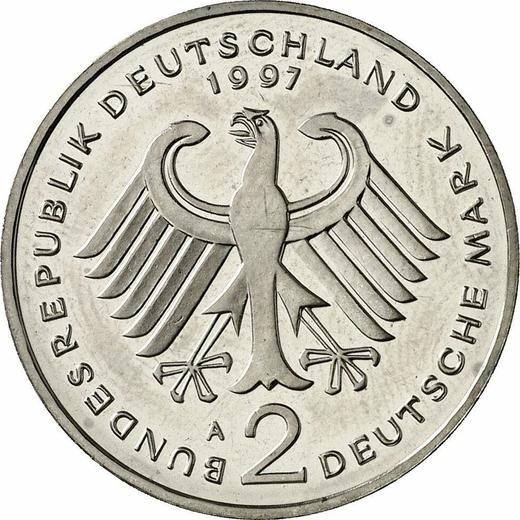 Reverso 2 marcos 1997 A "Willy Brandt" - valor de la moneda  - Alemania, RFA