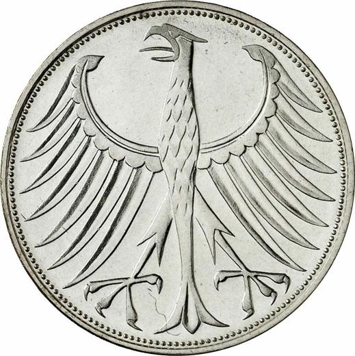 Реверс монеты - 5 марок 1972 года D - цена серебряной монеты - Германия, ФРГ