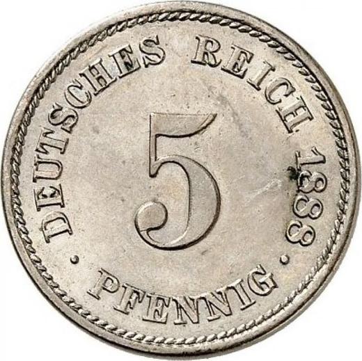 Аверс монеты - 5 пфеннигов 1888 года A "Тип 1874-1889" - цена  монеты - Германия, Германская Империя