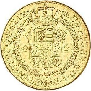 Revers 4 Escudos 1798 IJ - Goldmünze Wert - Peru, Karl IV