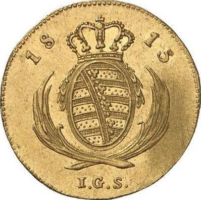 Rewers monety - Dukat 1815 I.G.S. - cena złotej monety - Saksonia-Albertyna, Fryderyk August I