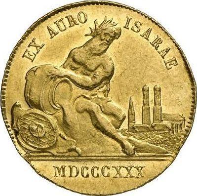 Rewers monety - Dukat 1830 - cena złotej monety - Bawaria, Ludwik I