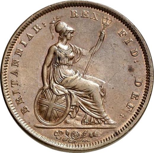Reverso Penique 1837 - valor de la moneda  - Gran Bretaña, Guillermo IV