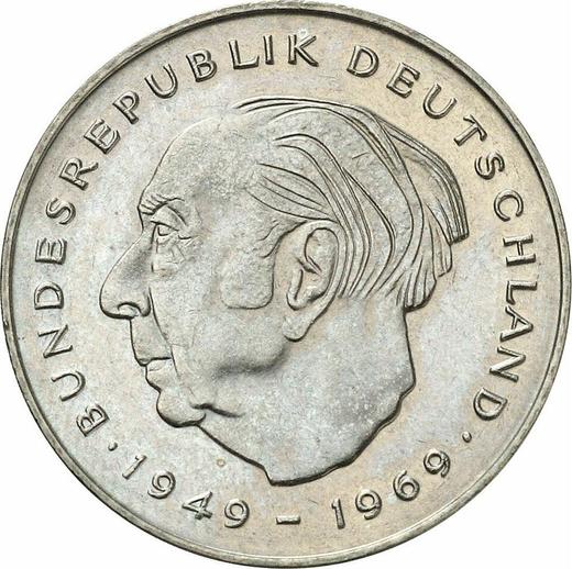 Аверс монеты - 2 марки 1985 года D "Теодор Хойс" - цена  монеты - Германия, ФРГ