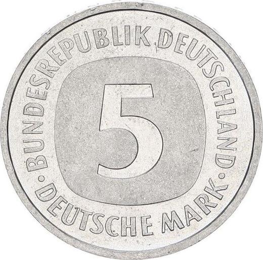 Anverso 5 marcos 1985 F - valor de la moneda  - Alemania, RFA