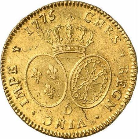 Reverse Double Louis d'Or 1775 D Lyon - Gold Coin Value - France, Louis XVI