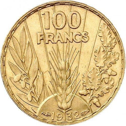 Rewers monety - 100 franków 1932 "Typ 1929-1936" Paryż - cena złotej monety - Francja, III Republika