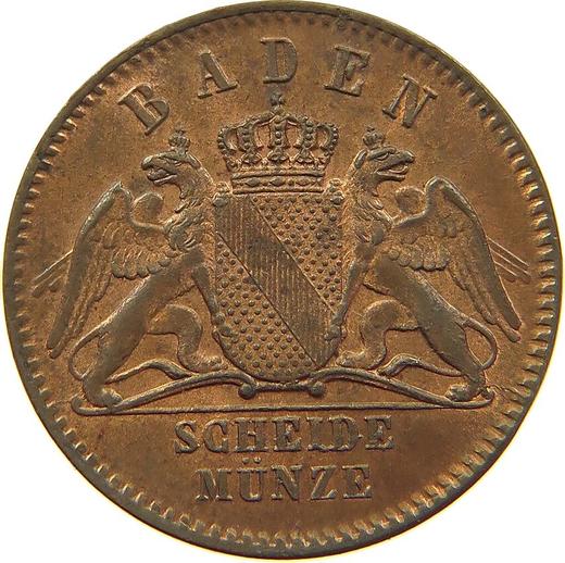 Anverso Medio kreuzer 1861 - valor de la moneda  - Baden, Federico I