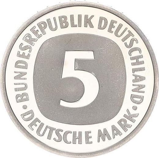 Anverso 5 marcos 1993 D - valor de la moneda  - Alemania, RFA