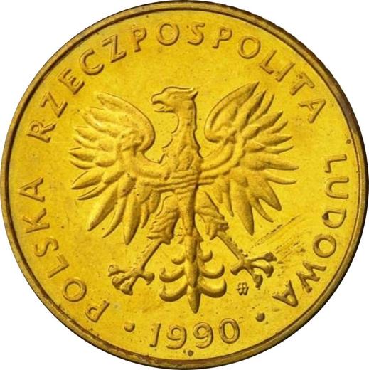 Anverso 10 eslotis 1990 MW Latón - valor de la moneda  - Polonia, República Popular