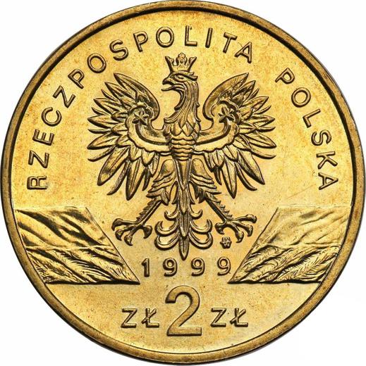 Аверс монеты - 2 злотых 1999 года MW NR "Волк" - цена  монеты - Польша, III Республика после деноминации
