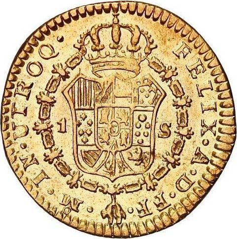 Реверс монеты - 1 эскудо 1782 года Mo FF - цена золотой монеты - Мексика, Карл III