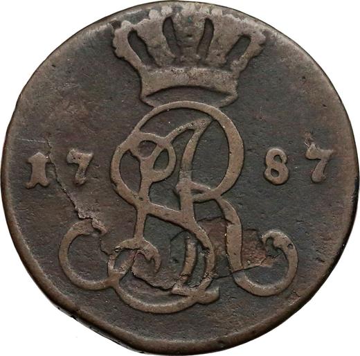 Аверс монеты - 1 грош 1787 года EB "Z MIEDZI KRAIOWEY" - цена  монеты - Польша, Станислав II Август