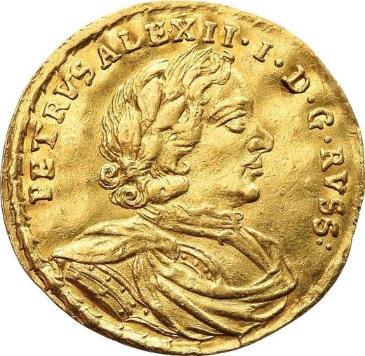 Аверс монеты - Червонец (Дукат) 1716 года "Надпись латинская" - цена золотой монеты - Россия, Петр I