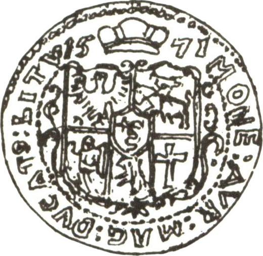 Reverso Ducado 1571 "Lituania" - valor de la moneda de oro - Polonia, Segismundo II Augusto