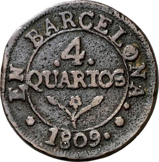 Реверс монеты - 4 куарто 1809 года "Литьё" - цена  монеты - Испания, Жозеф Бонапарт