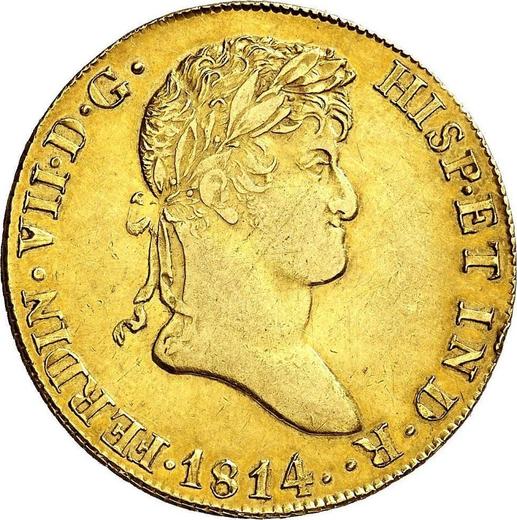 Аверс монеты - 8 эскудо 1814 года C SF - цена золотой монеты - Испания, Фердинанд VII