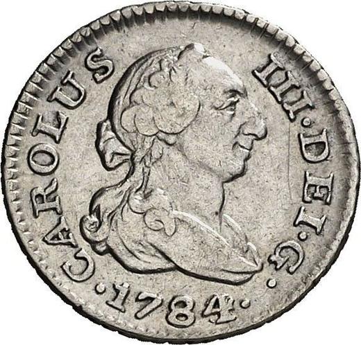 Avers 1/2 Real (Medio Real) 1784 M JD - Silbermünze Wert - Spanien, Karl III