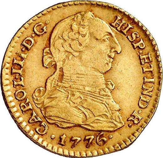 Awers monety - 1 escudo 1776 MJ - cena złotej monety - Peru, Karol III