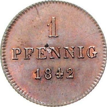 Реверс монеты - 1 пфенниг 1842 года - цена  монеты - Бавария, Людвиг I