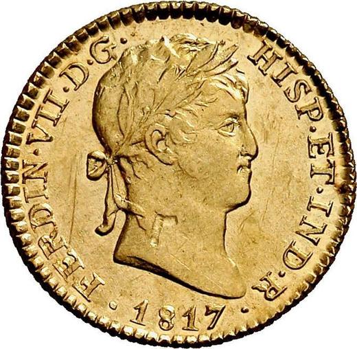 Аверс монеты - 1 эскудо 1817 года M GJ - цена золотой монеты - Испания, Фердинанд VII
