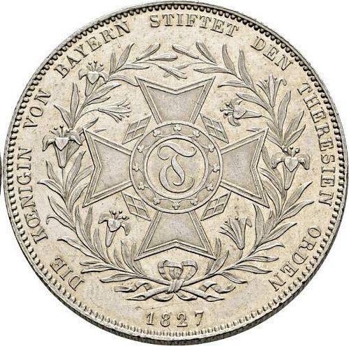 Rewers monety - Talar 1827 "Ustanowienie Orderu Teresy" - cena srebrnej monety - Bawaria, Ludwik I