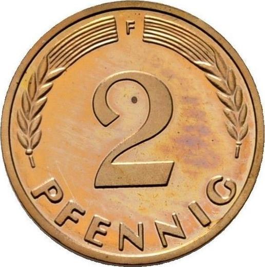 Аверс монеты - 2 пфеннига 1960 года F - цена  монеты - Германия, ФРГ