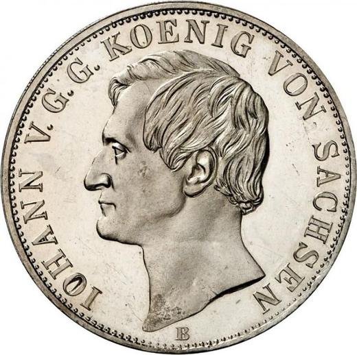 Anverso 2 táleros 1857 B "Premio al trabajo duro" - valor de la moneda de plata - Sajonia, Juan